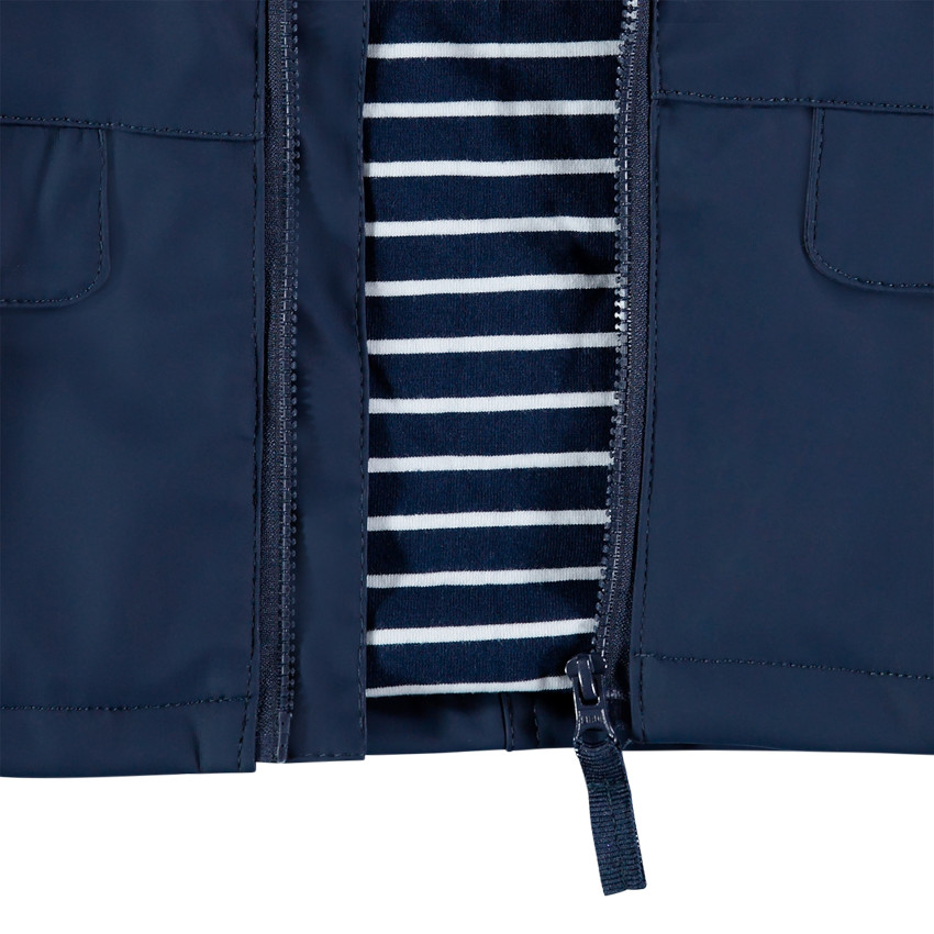 Αδιάβροχο παρκά με ζέρσεϊ ριγέ επένδυση 