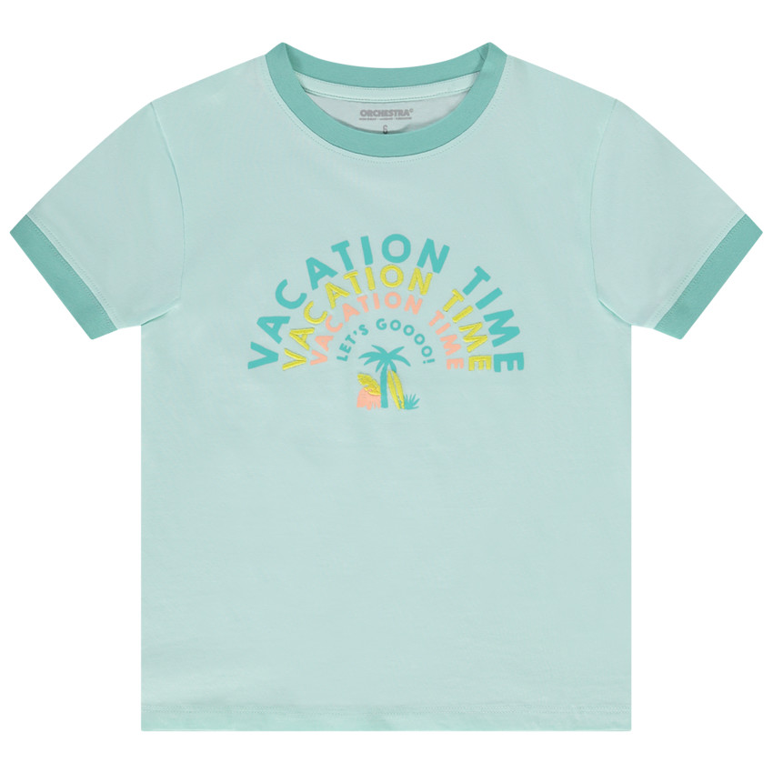 Κοντομάνικο μπλουζάκι από jersey με φαντεζί σχέδιο για αγόρι 