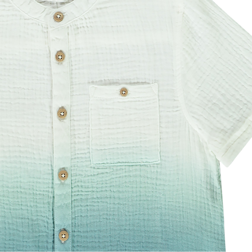 Chemise manches courtes en double gaze de coton Tie and Dye pour garçon 
