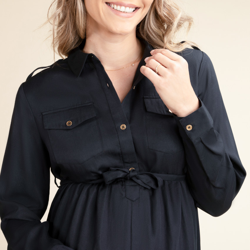 Φόρεμα πουκάμισο εγκυμοσύνης και θηλασμού από Lyocel 