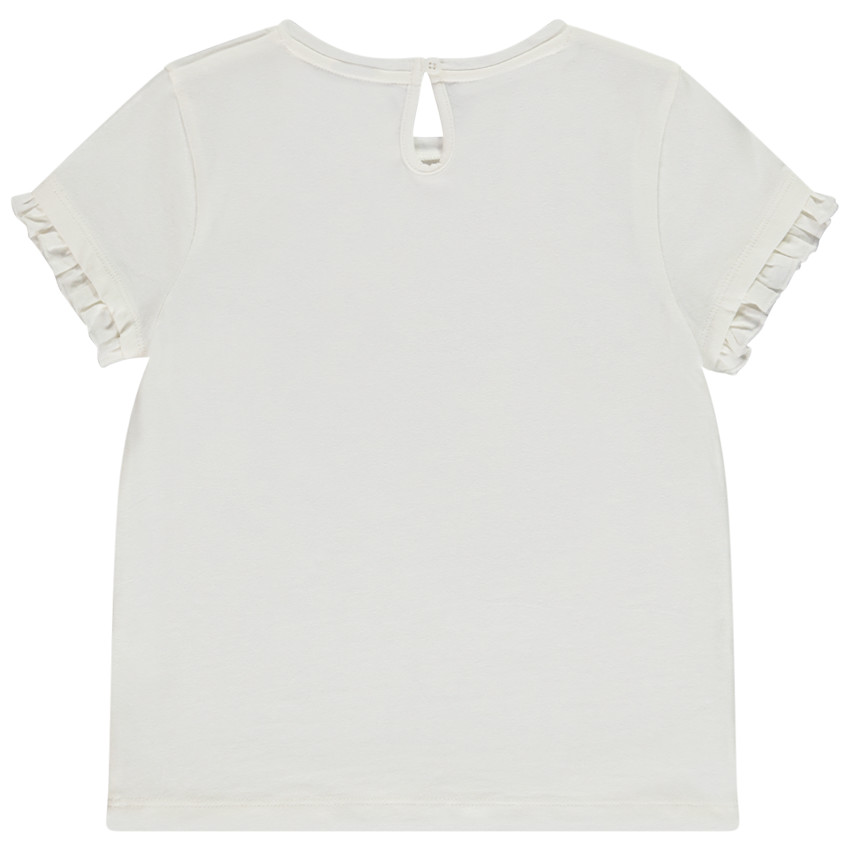 Κοντομάνικο μπλουζάκι με χρυσό κέντημα για κορίτσι 