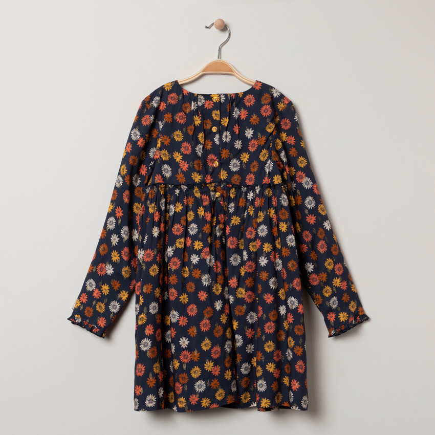 Robe manches longues à fleurs all-over  