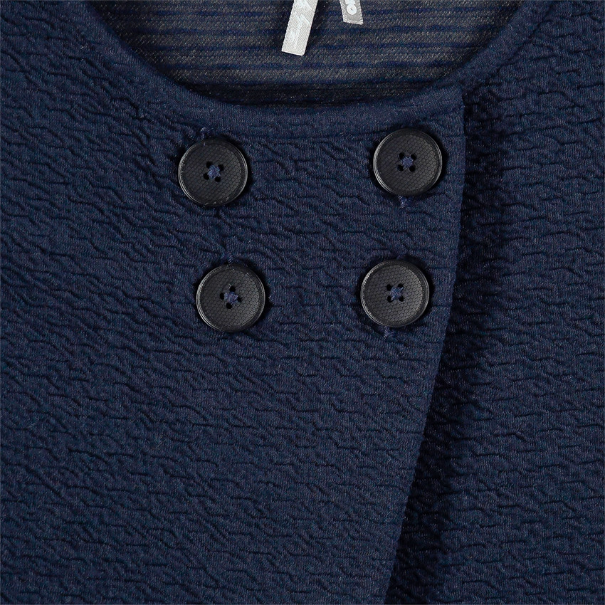 Gilet en molleton gaufré à pans asymétriques 