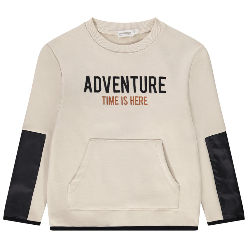 Φούτερ molleton με φαντεζί κέντημα για αγόρι 