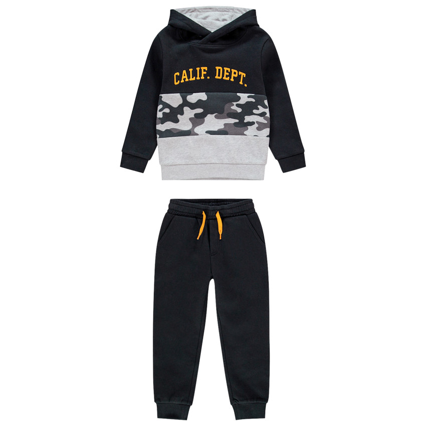 Jogging en molleton motif camouflage placé 