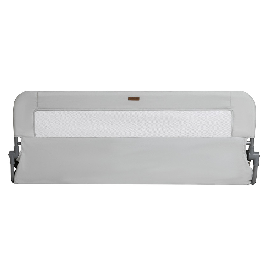 Barrière de lit avec filet et poche 120cm gris 