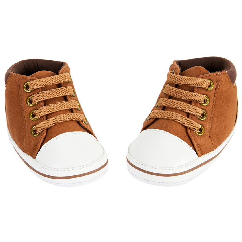 Αθλητικά παπούτσια ψηλά με ελαστικά κορδόνια για bebe αγόρι 