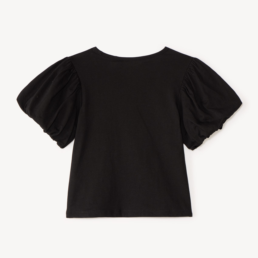 T-shirt à manches courtes pour fille avec fleurs en cording 