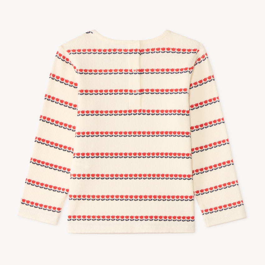 T-shirt bébé fille manches longues motif tulipes 