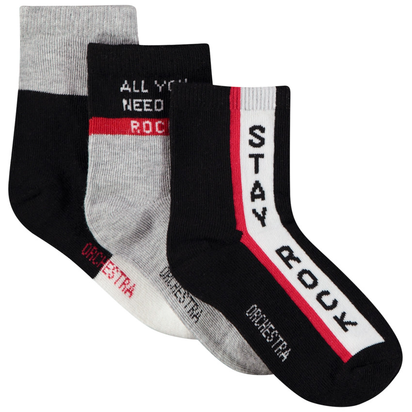 Σετ από 3 ζευγάρια κάλτσες σχέδιο φαντεζί για αγόρι 