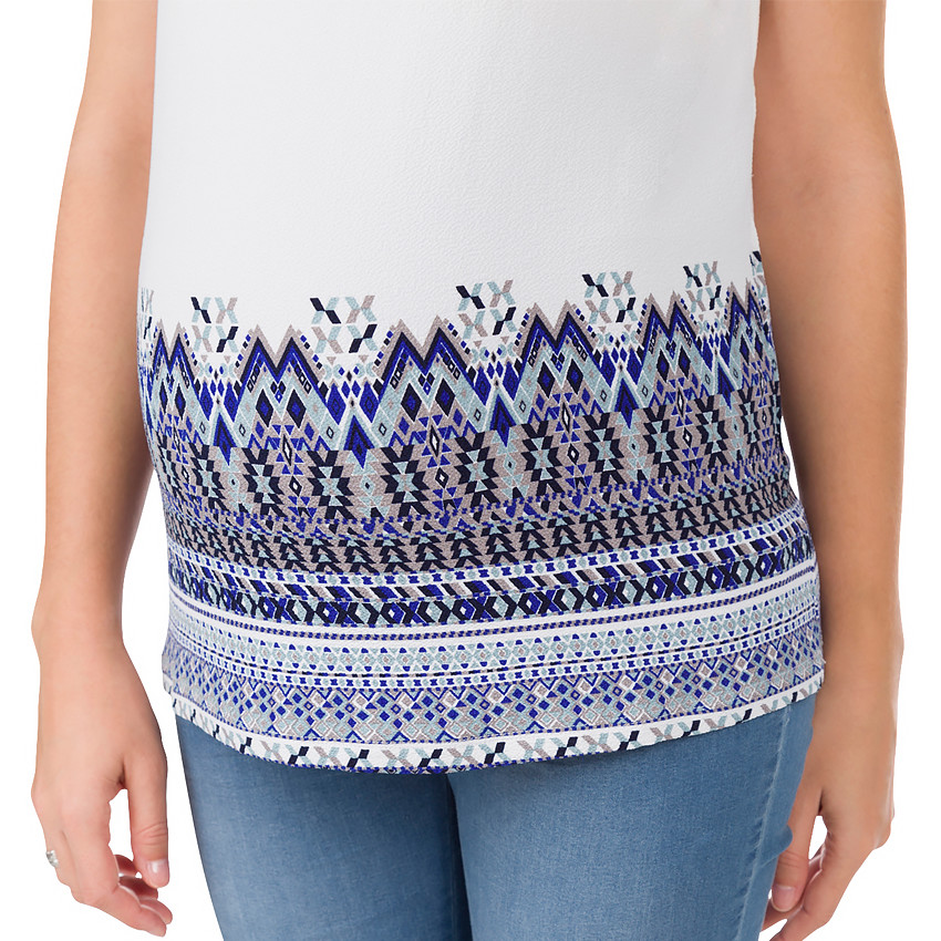 Αμάνικο τοπ εγκυμοσύνης με έθνικ σχέδιο 