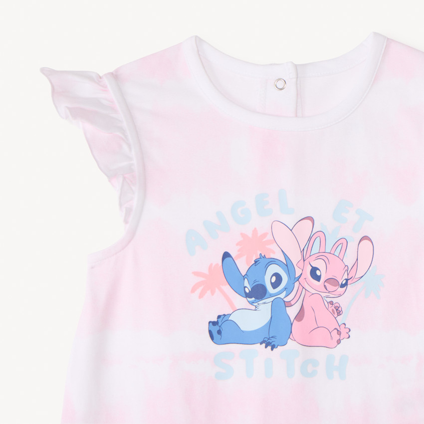 Σετ 2 κοντών φορμών Stitch & Angel Disney για κορίτσι μωρό 