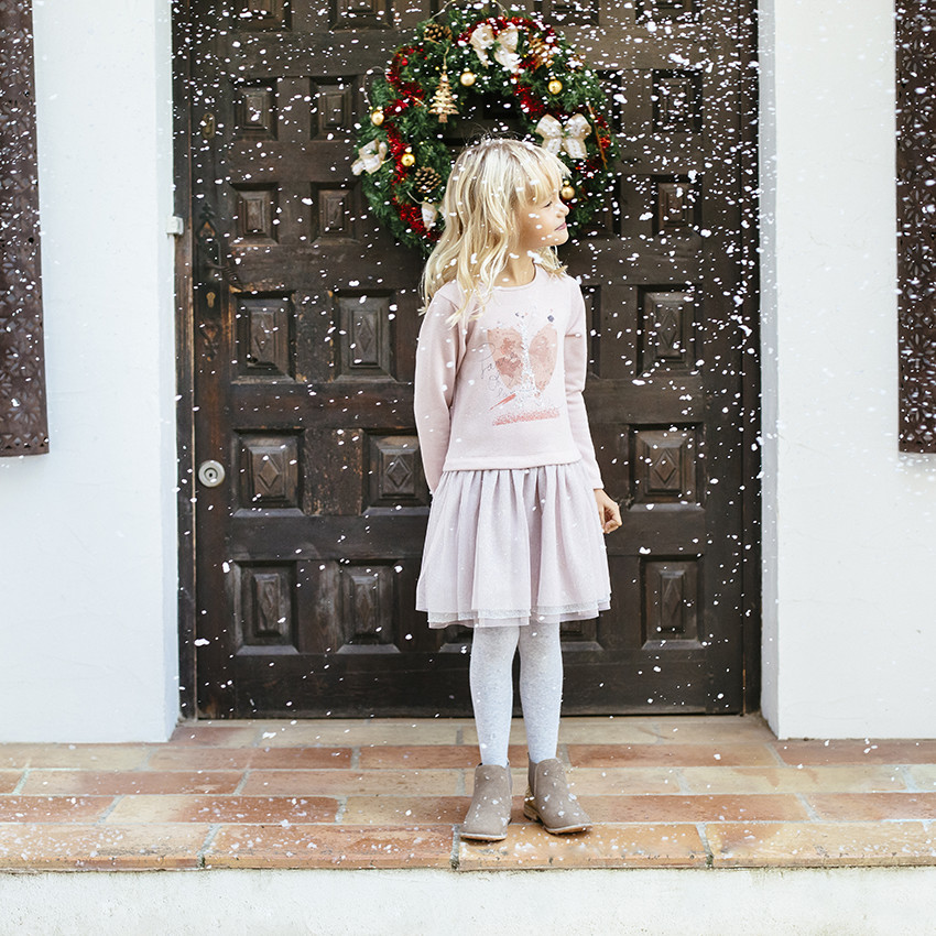 Μακρυμάνικο φόρεμα με φαντεζί τούλι  Additional Μακρυμάνικο φόρεμα με φαντεζί τούλι