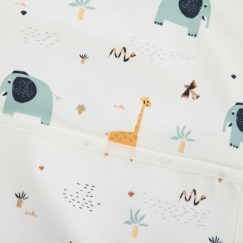 Αδιάβροχο σαλιάρα με τσέπη και ελαστικό γιακά με σχέδιο σαβάνας 