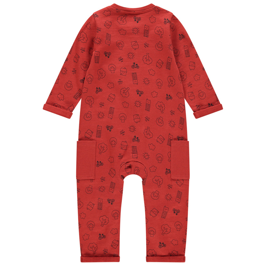 Combi μακρύ με οργανικό βαμβάκι με σχέδιο για bebe αγόρι 