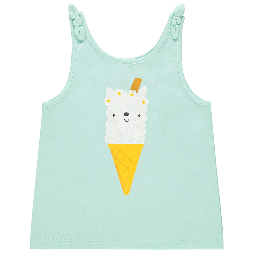 Αμάνικο μπλουζάκι με φαντεζί σχέδιο για κορίτσι 