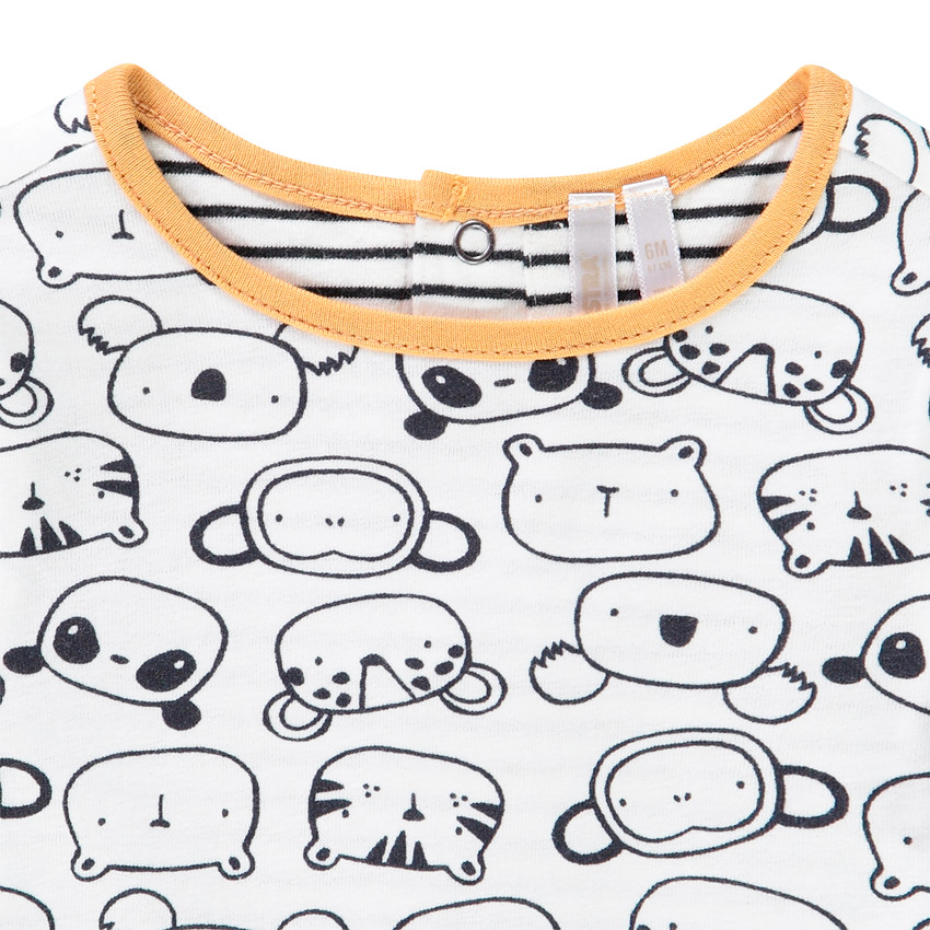 T-shirt μακρυμάνικο réversible με οργανικό βαμβάκι για bebe αγόρι 