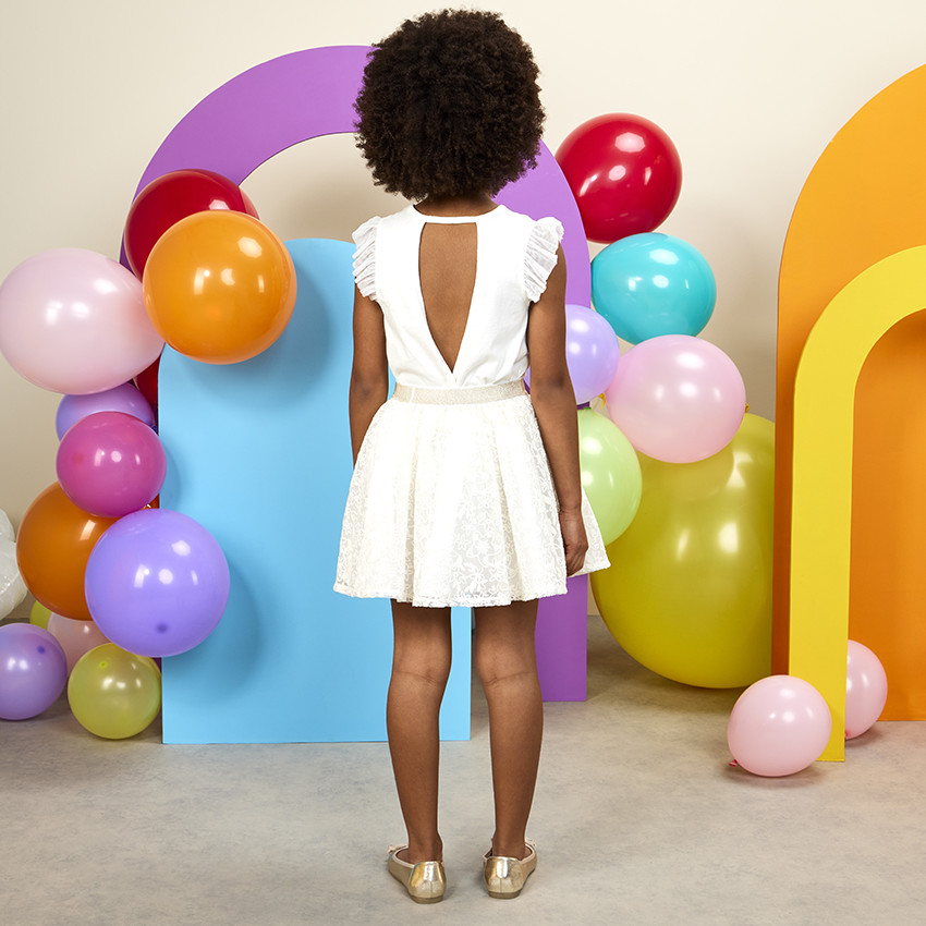 Φούστα από τούλι και κεντημένο organza για κορίτσι 