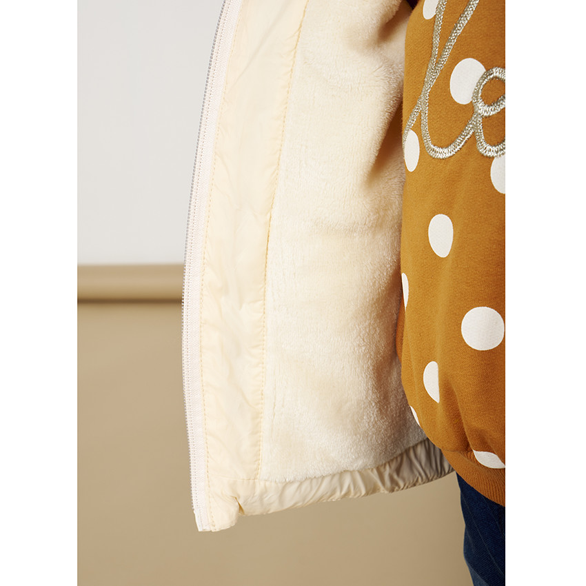 Μπουφάν bi-matière βαμβακερό και  sherpa για bebe κορίτσι 