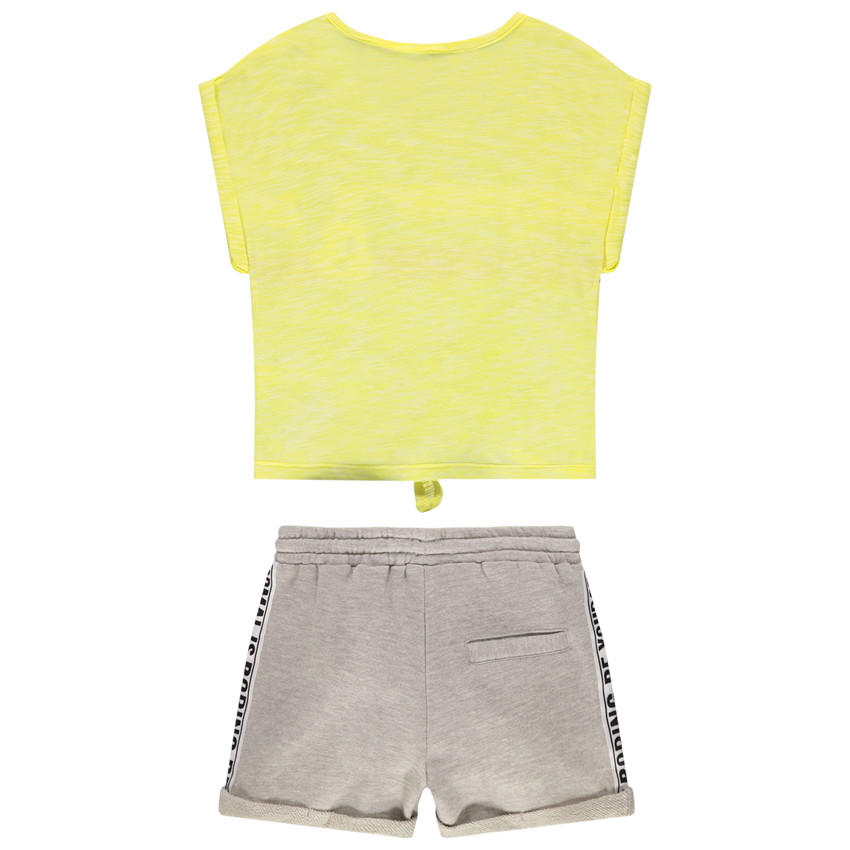 Σύνολο κοντομάνικη μπλούζα με δέσιμο και σορτς με στάμπα Mickey της Disney 