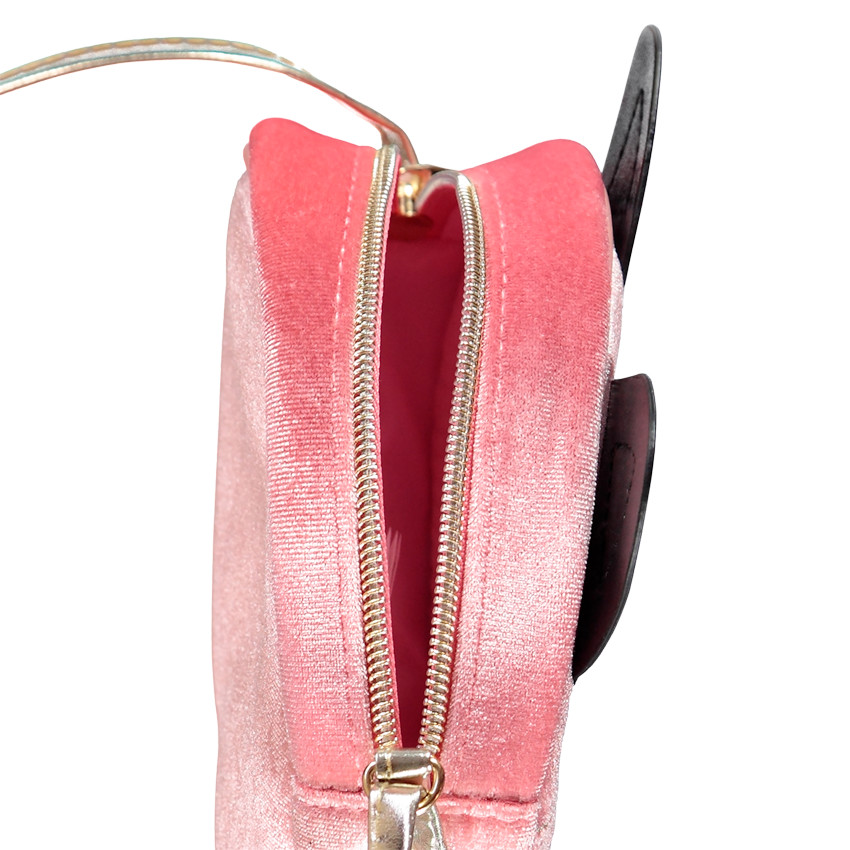 Τσάντα badoulière σχήμα γάτα βελουτέ για κορίτσι 