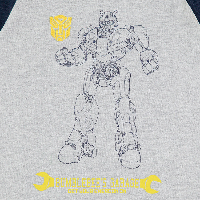 Δίχρωμη μακρυμάνικη μπλούζα από ζέρσεϊ με στάμπα ©Transformers 