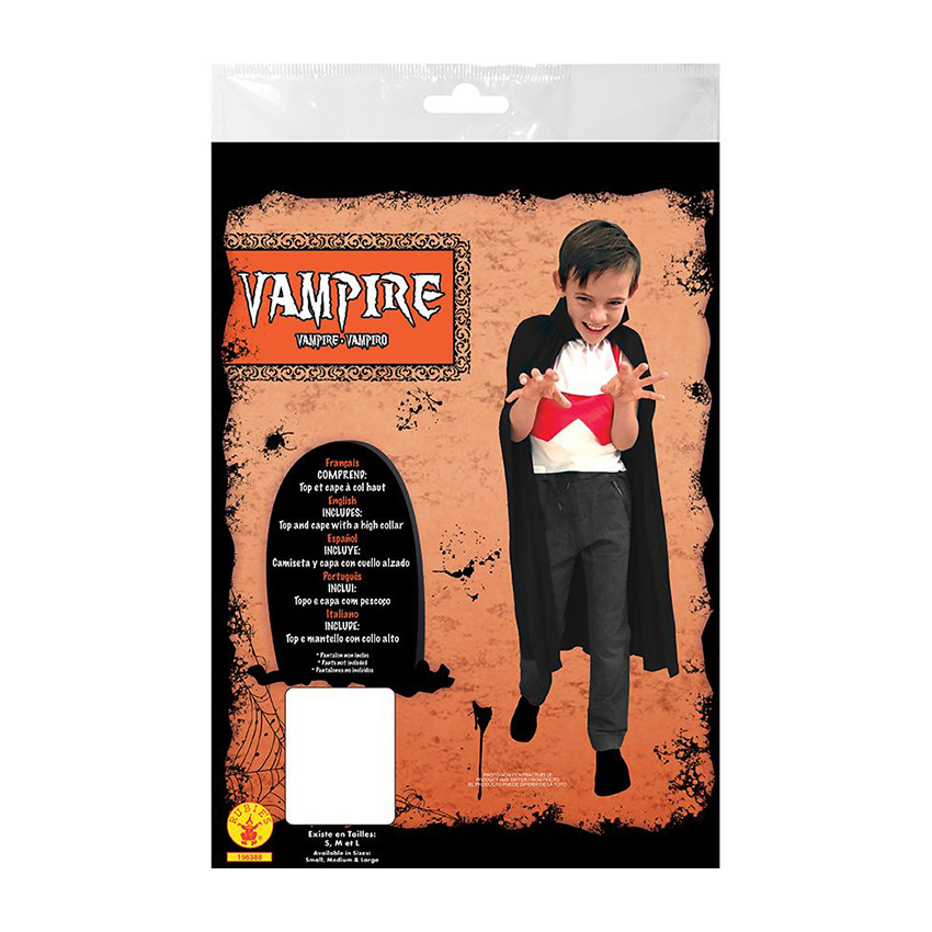 Κοστούμι Βαμπίρ Μέγεθος Μ - Μαύρο 
