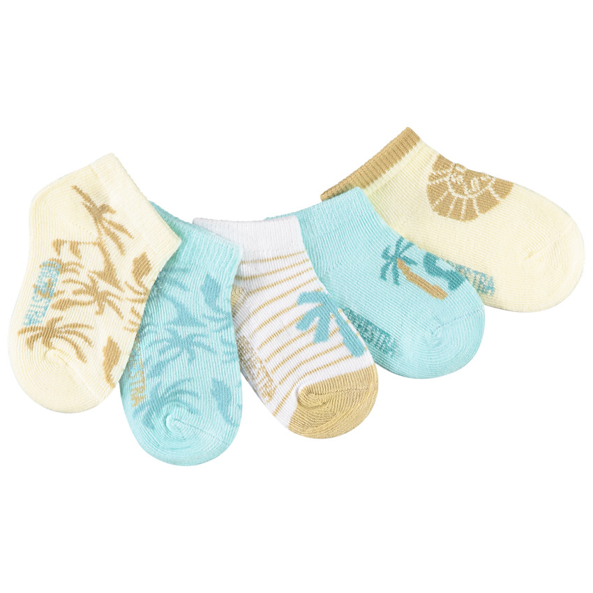 Lot de 5 paires de chaussettes courtes Palmiers pour bébé garçon 