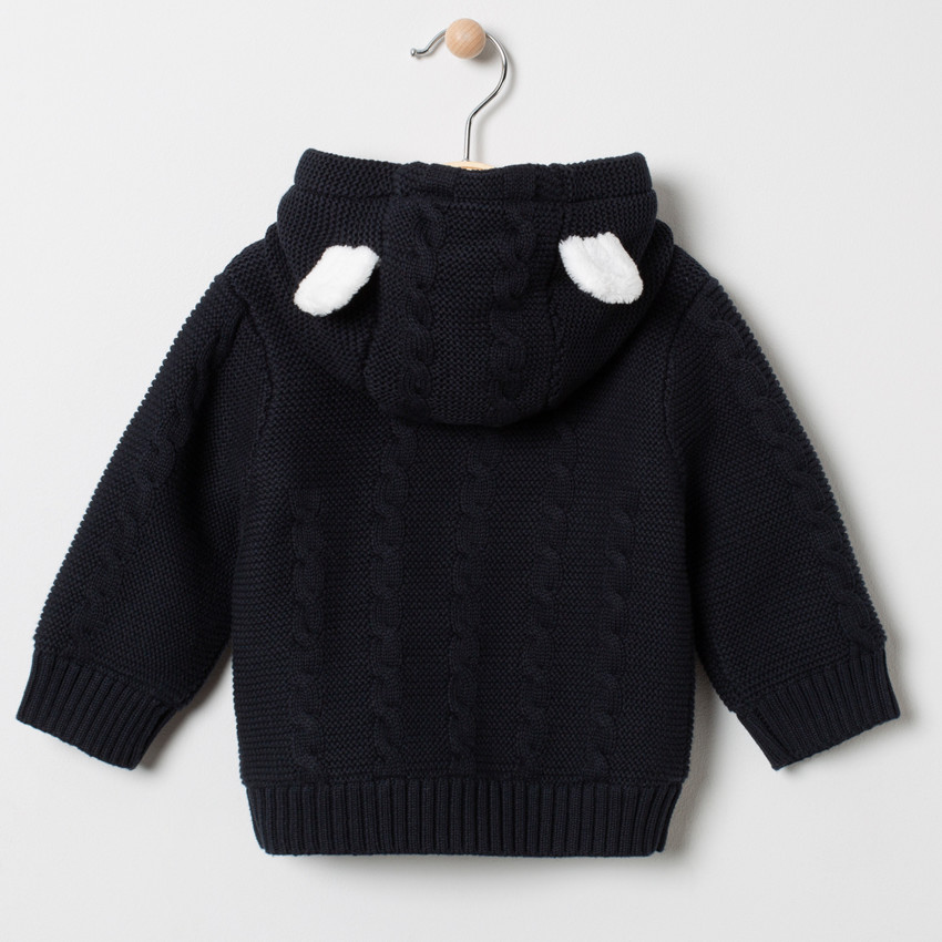 Veste en tricot à capuche doublée sherpa 