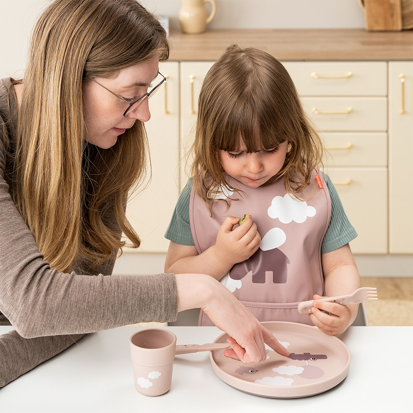 Assiette Foodie Happy Clouds Rose 