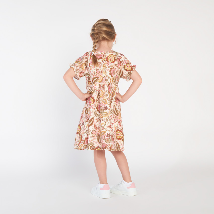 Φόρεμα κοντομάνικο με φολκλορικό σχέδιο για κορίτσι 