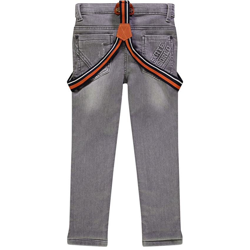 Jean στυλ ξεβαμμένο με τιράντες για αγόρι 