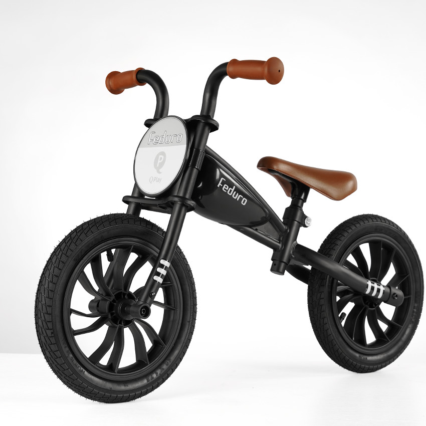 Qplay Feduro Air Gel(Rubber) Wheels Black - Ποδηλατο Ισορροπιας 