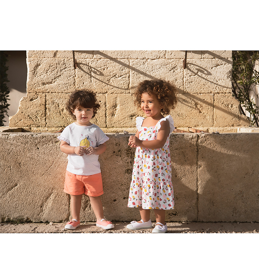 T-shirt κοντομάνικο με βολάν για bebe κορίτσι 