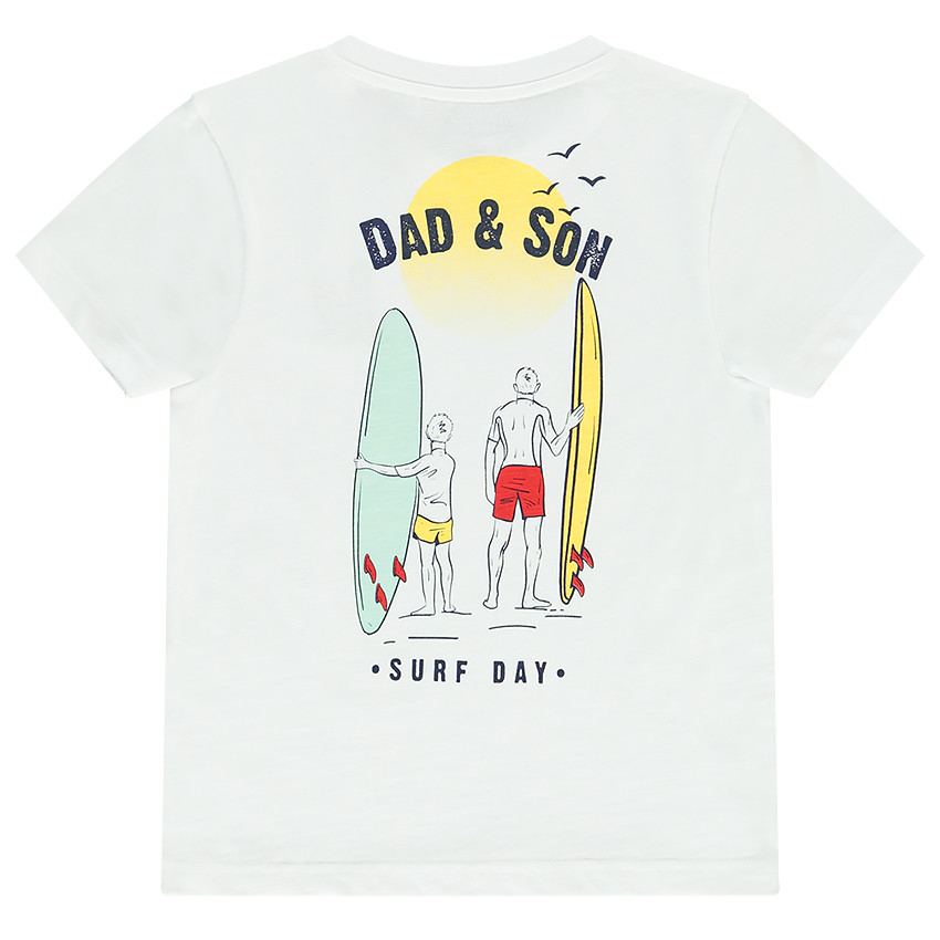 Κοντομάνικο μπλουζάκι με κέντημα και στάμπα σερφ για αγόρι 