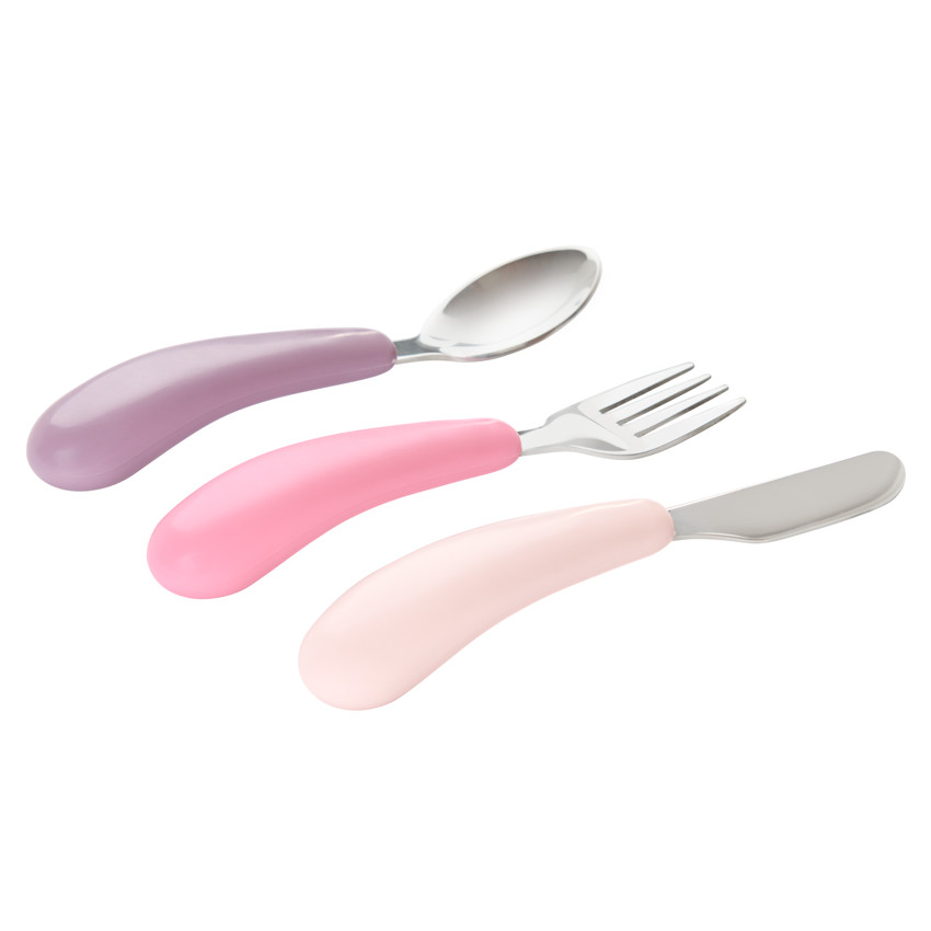 Set de 3 couverts 1er âge Miamix rose 