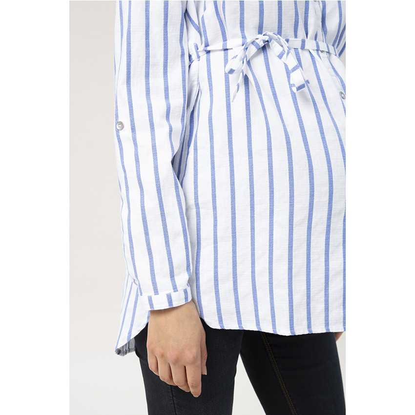 Πουκάμισο εγκυμοσύνης μακρυμάνικο ριγέ. 