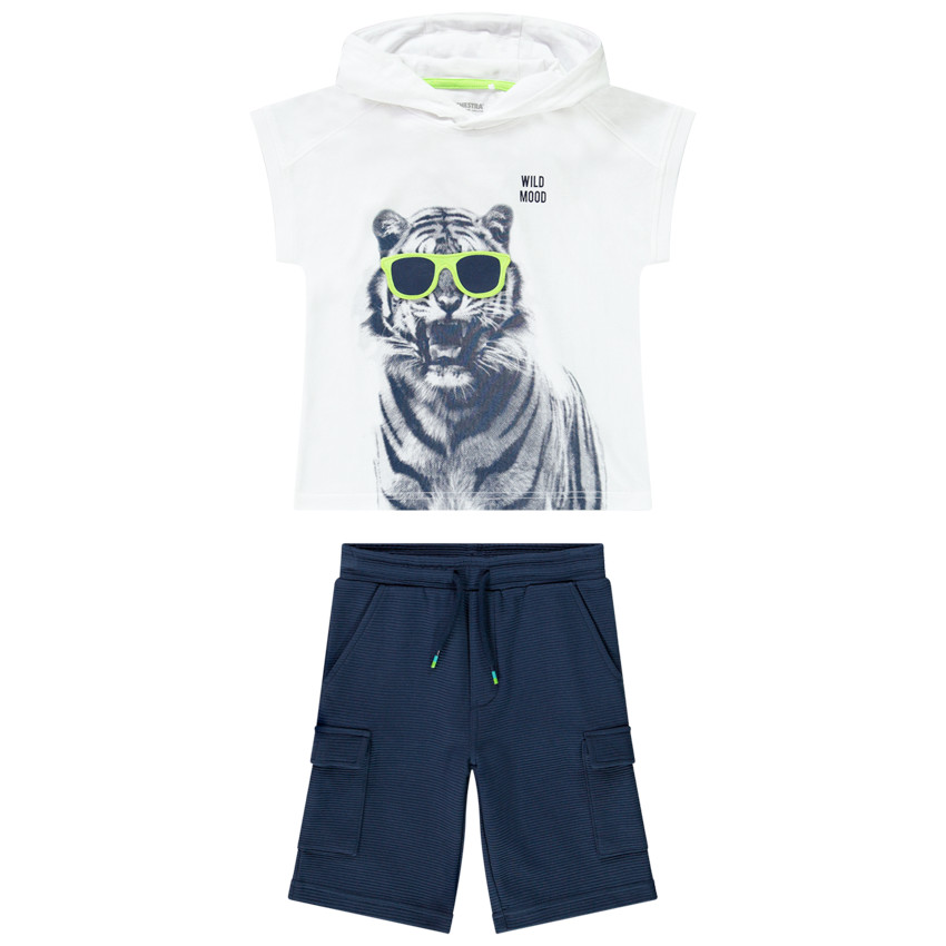 Ensemble de plage débardeur à capuche + bermuda pour garçon 