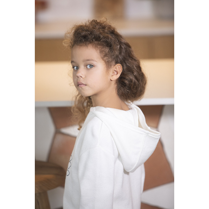 Φούτερ molleton με κουκούλα σχέδιο graphique για κορίτσι 