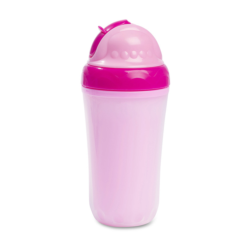 Ποτήρι εκμάθησης με καλαμάκι ροζ 