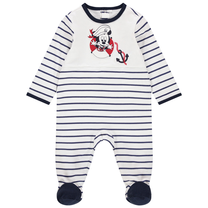 Φορμάκι ύπνου ζέρσεϊ με ρίγες που κάνουν αντίθεση και στάμπα με τον Mickey της Disney 
