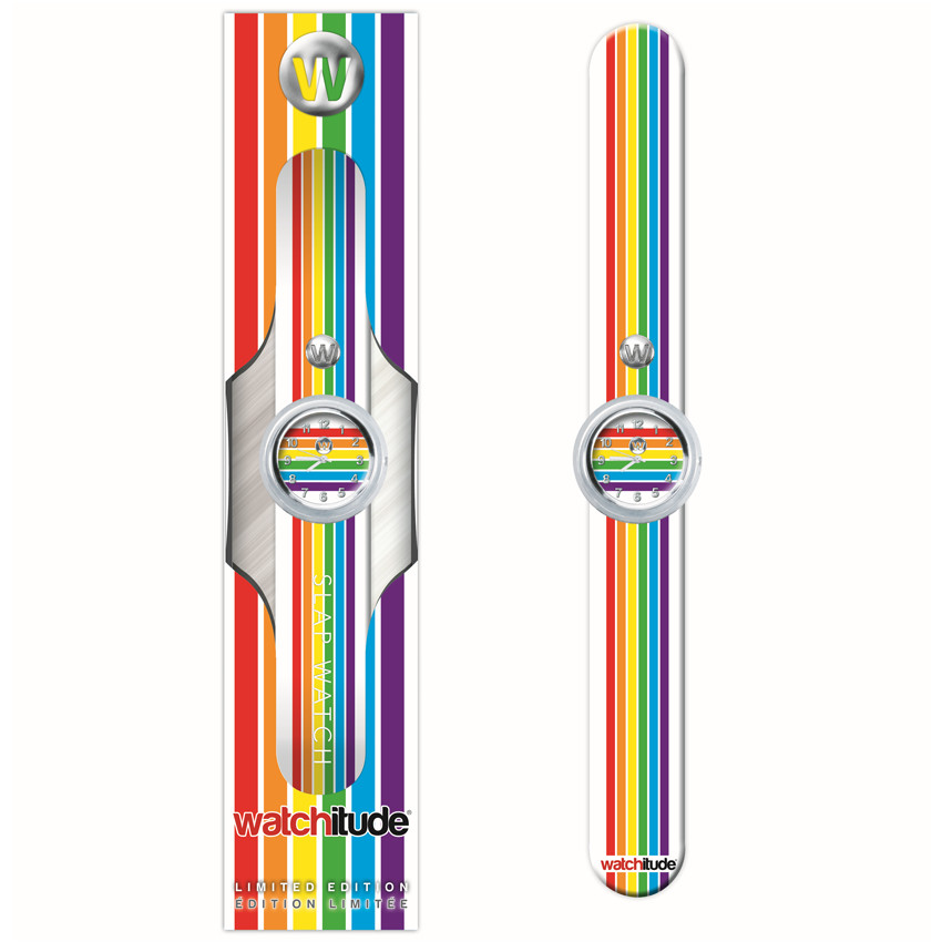 Rainbow Stripes Ρολόι Slap 