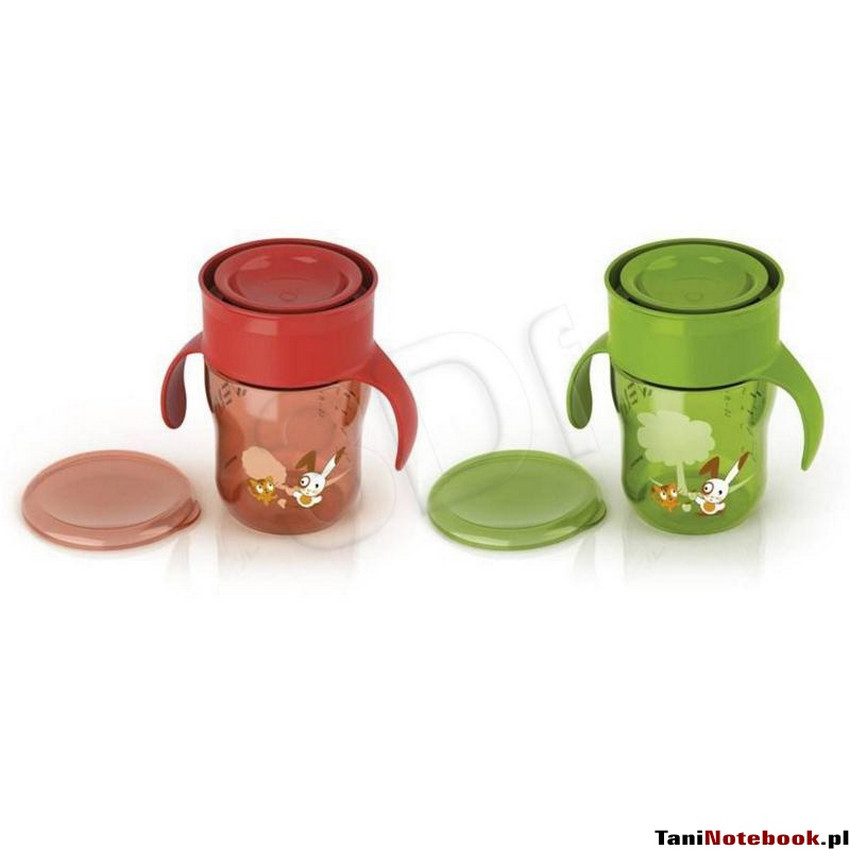 Κύπελλο εκμάθησης 260ml με λαβές - Kόκκινο, πράσινο  