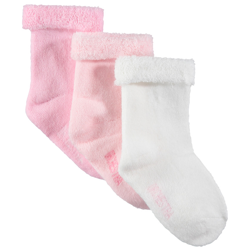 Σετ 3 ζευγάρια μονόχρωμες μπουκλέ πετσετέ κάλτσες  