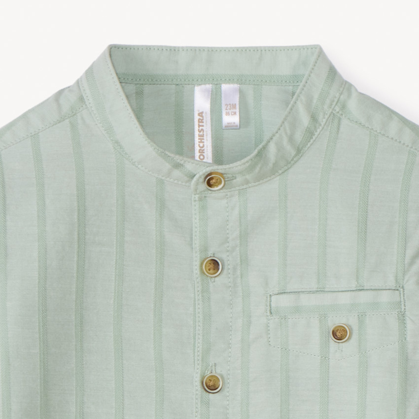 Γραβάτα με ρίγες και γιακά Mao για μωρό αγόρι. 