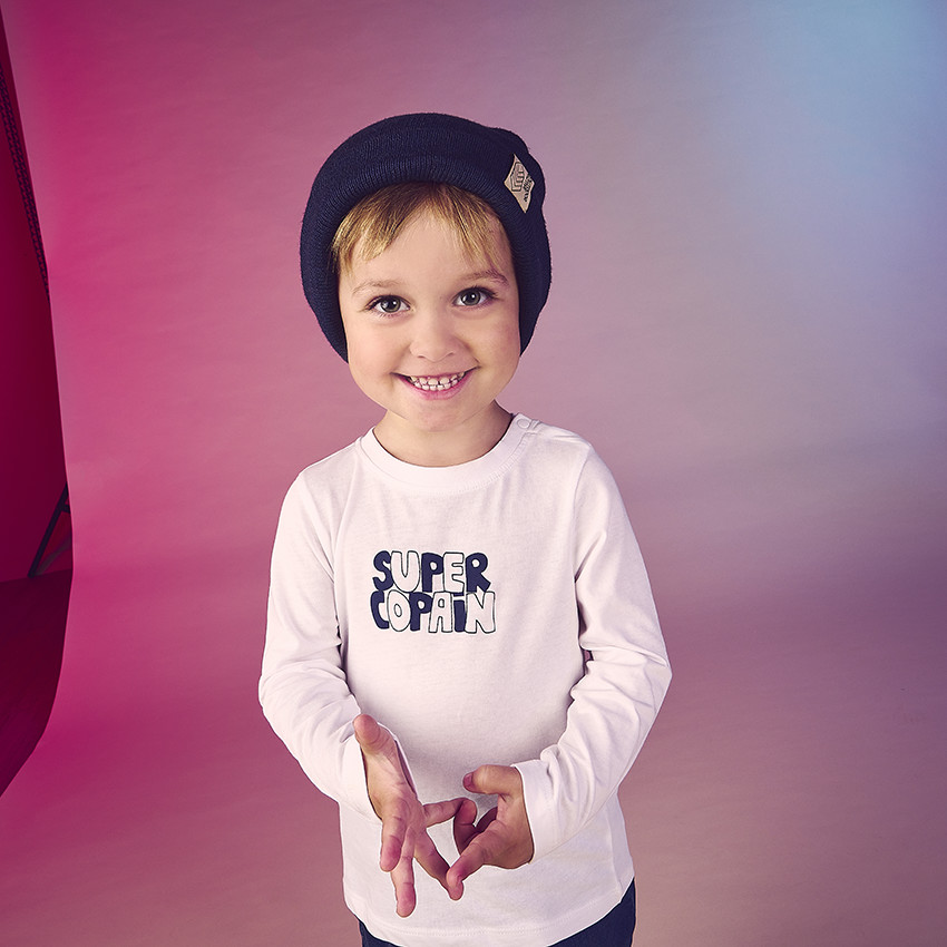 Μακρυμάνικο μπλουζάκι με τύπωμα "Super Copain" για μωρό αγόρι 