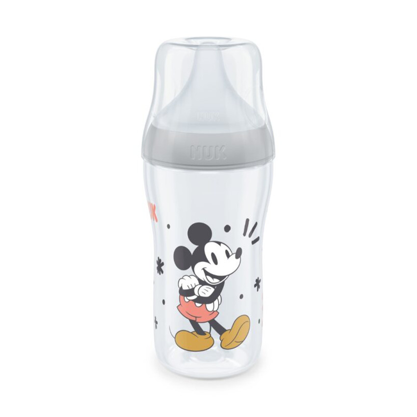 Nuk Μπιμπερό Perfect Match Pp 260Ml (Σιλ.) Mickey Μεγ.M Temp.Control Γκρι 