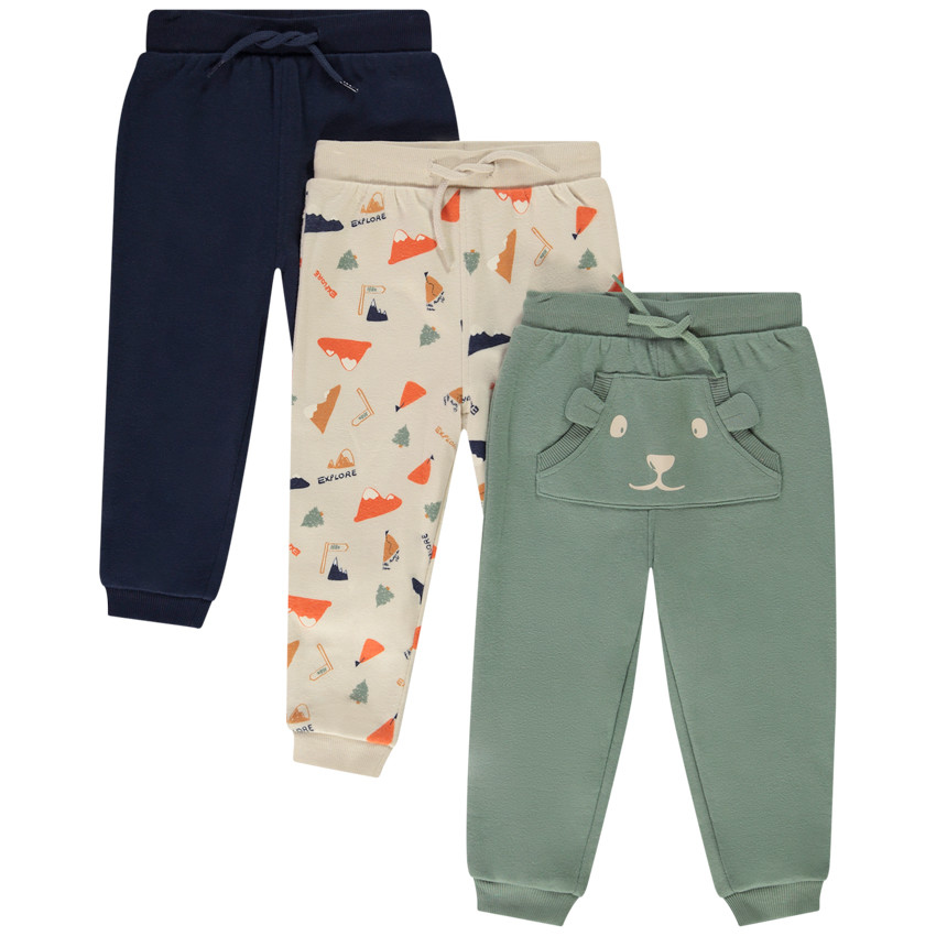 Σετ από 3 φαντεζί joggings για bebe αγόρι 