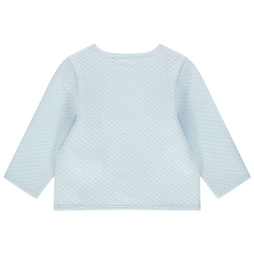 Ζακέτα καπιτονέ σιέλ με τύπωμα 