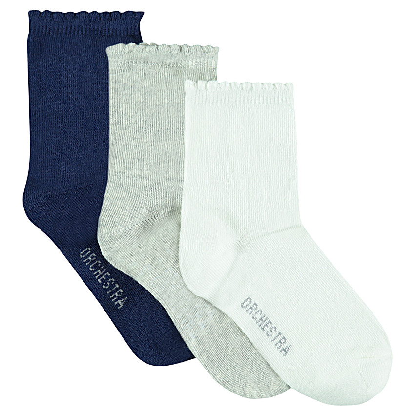 Σετ με 3 ζευγάρια μονόχρωμες κάλτσες 